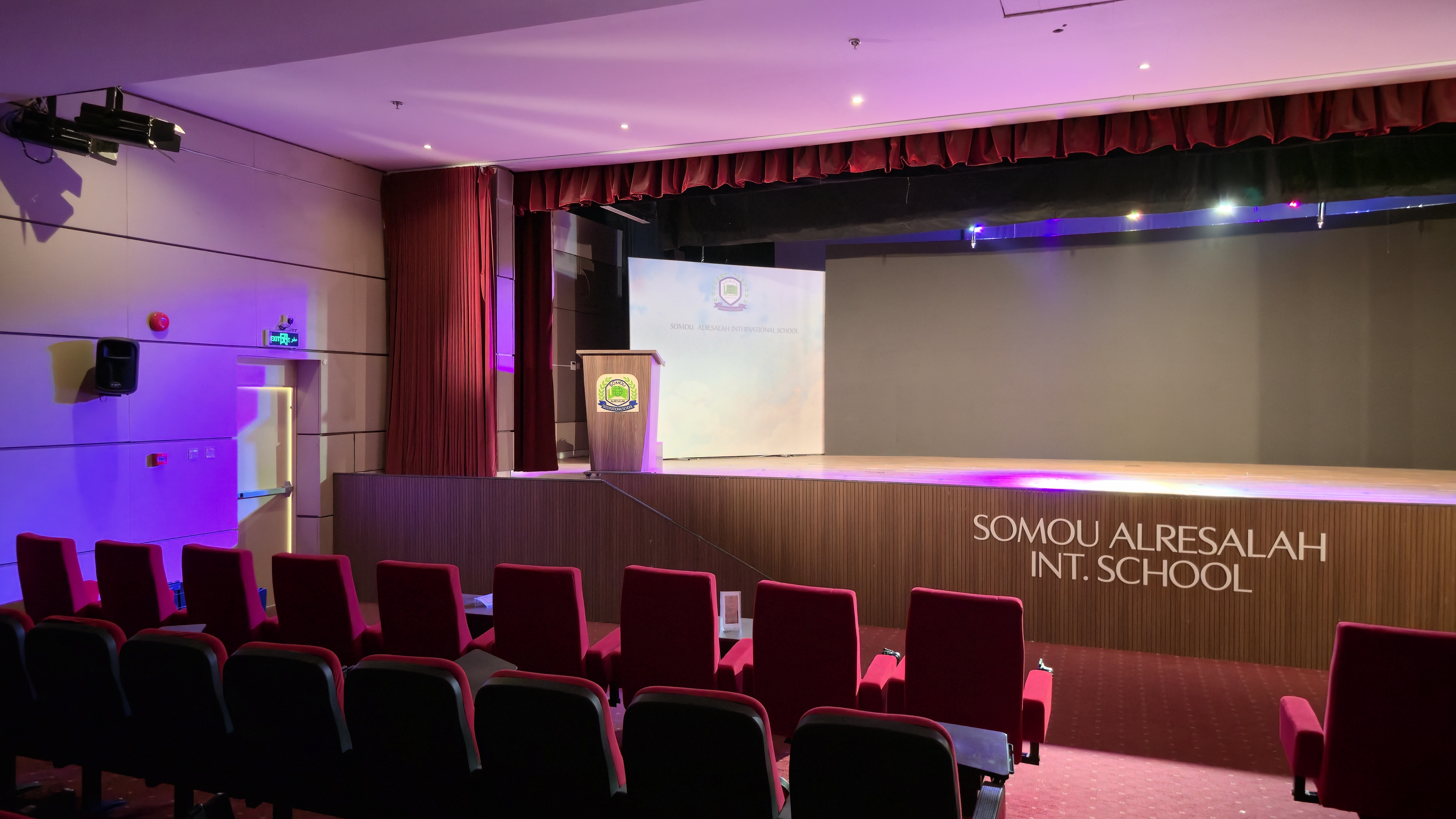 SAIS Auditorium — stage with lighting